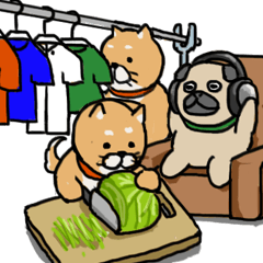 [LINEスタンプ] 暮らし使い分けスタンプ（柴＆パグ）