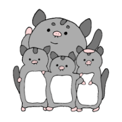 [LINEスタンプ] フクロモモンガ でぶむんちゃん。