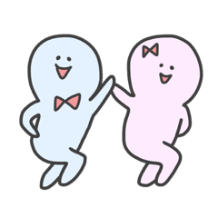 [LINEスタンプ] ぴんくさんとみずいろさん。の画像（メイン）