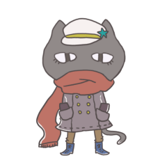 [LINEスタンプ] 小洒落た黒猫さんの画像（メイン）