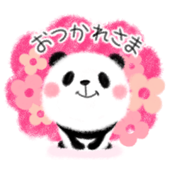 [LINEスタンプ] 日常会話♪クレヨンで描いたふわふわパンダ