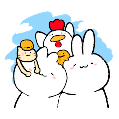 [LINEスタンプ] たれうさぎとたれねこの画像（メイン）