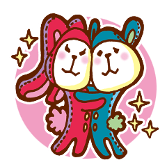 [LINEスタンプ] 着ぐるみうさ＆クマ(日常編)