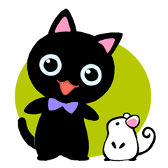 [LINEスタンプ] 黒猫ジューゴ（猫のレイちゃんシリーズ）の画像（メイン）