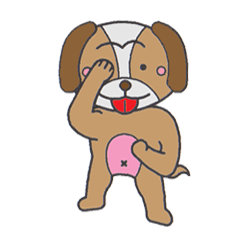 [LINEスタンプ] たれ耳犬のラブさんの画像（メイン）