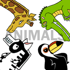 [LINEスタンプ] 4 ANIMALS 友達 ！の画像（メイン）