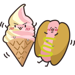 [LINEスタンプ] Ice cream and hot dog life