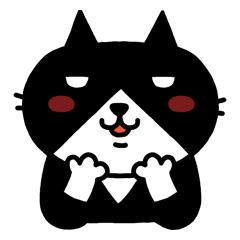 [LINEスタンプ] しゃべるタキシード猫くろやまの画像（メイン）