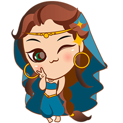 Cute arabian princess sticker pack