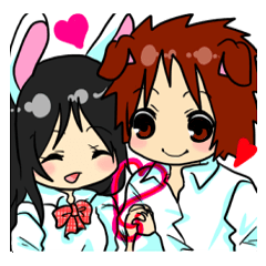 [LINEスタンプ] うさぎ系女子とわんこ系男子