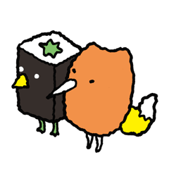 [LINEスタンプ] おいなりさんとかっぱくん