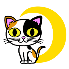 [LINEスタンプ] 三毛猫と月の画像（メイン）