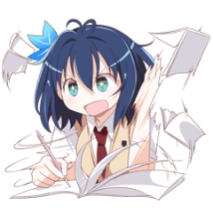 [LINEスタンプ] アオイちゃん勉強なう！の画像（メイン）
