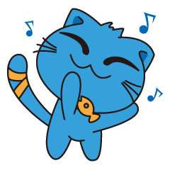 [LINEスタンプ] Bluecat the first words