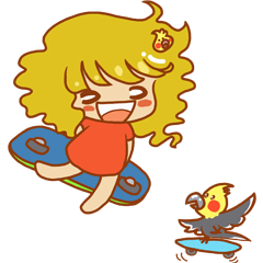 [LINEスタンプ] Cockatiels and Veggie Girl's Daily Life