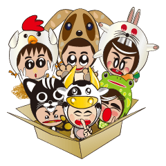 [LINEスタンプ] Surprise Box (Animals)の画像（メイン）