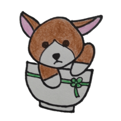 [LINEスタンプ] どんぶり犬 Coo(クー)の画像（メイン）