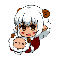 [LINEスタンプ] sheep girl and her petの画像（メイン）