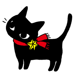 [LINEスタンプ] 黒猫ミディの画像（メイン）