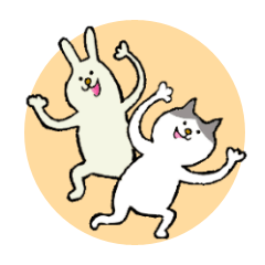 [LINEスタンプ] うさ野さん with にゃんこ