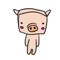 [LINEスタンプ] キューブ豚さん