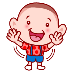 [LINEスタンプ] Crew cut (Grean) Charming child (EN)