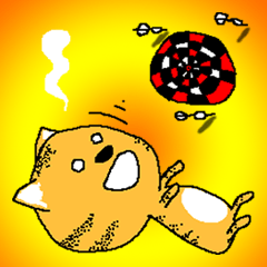 [LINEスタンプ] 笑って使える猫スタンプ (ダーツ編)の画像（メイン）