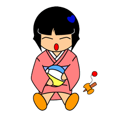 [LINEスタンプ] 和風少女の画像（メイン）