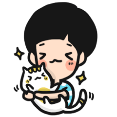 [LINEスタンプ] Ducky Boy ＆ Tiny Kitten