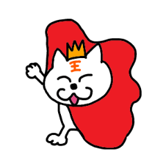 [LINEスタンプ] ポジティブキング「にゃれお」