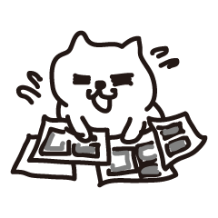 [LINEスタンプ] ネコ漫画家、マンガを描く！
