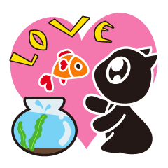 [LINEスタンプ] Loving Cat and Fish Storyの画像（メイン）