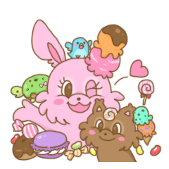[LINEスタンプ] お菓子な動物アイスピョン