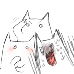 [LINEスタンプ] テンションが高い！シュールならくがきネコ