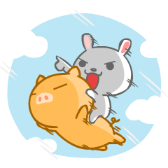[LINEスタンプ] PuDa ＆ Rabbit