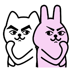 [LINEスタンプ] 質問する猫、答えるウサギ