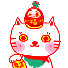 [LINEスタンプ] Money blessing-maneki neko ＆ darumaの画像（メイン）