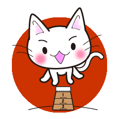 こうばこにゃんこの白猫スタンプ