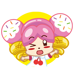 [LINEスタンプ] Pink ice cream with her friends(Patr 2)