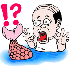 [LINEスタンプ] おっさん人魚からの一言