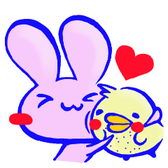 [LINEスタンプ] うささんとぴよこくん