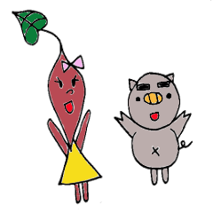 [LINEスタンプ] 黒ぶたどんとさつまいも姫