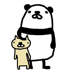 [LINEスタンプ] パンダとネコ少し