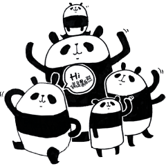 [LINEスタンプ] Black and White Bear