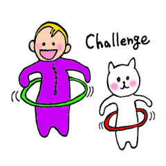 [LINEスタンプ] The Baby and white cat