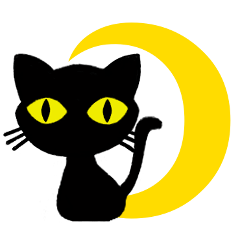 [LINEスタンプ] 月と黒猫