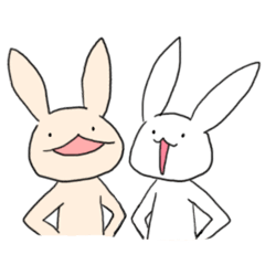 [LINEスタンプ] うさぎ頭族と口デカうさぎ族