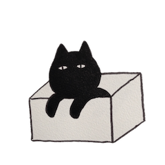 [LINEスタンプ] くろねこ（メス）