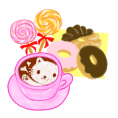 [LINEスタンプ] ラテアートとスイーツの画像（メイン）