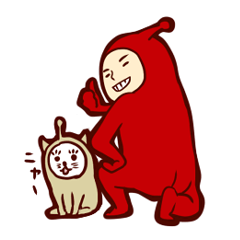 [LINEスタンプ] 星から来た人と星から来たヌコ